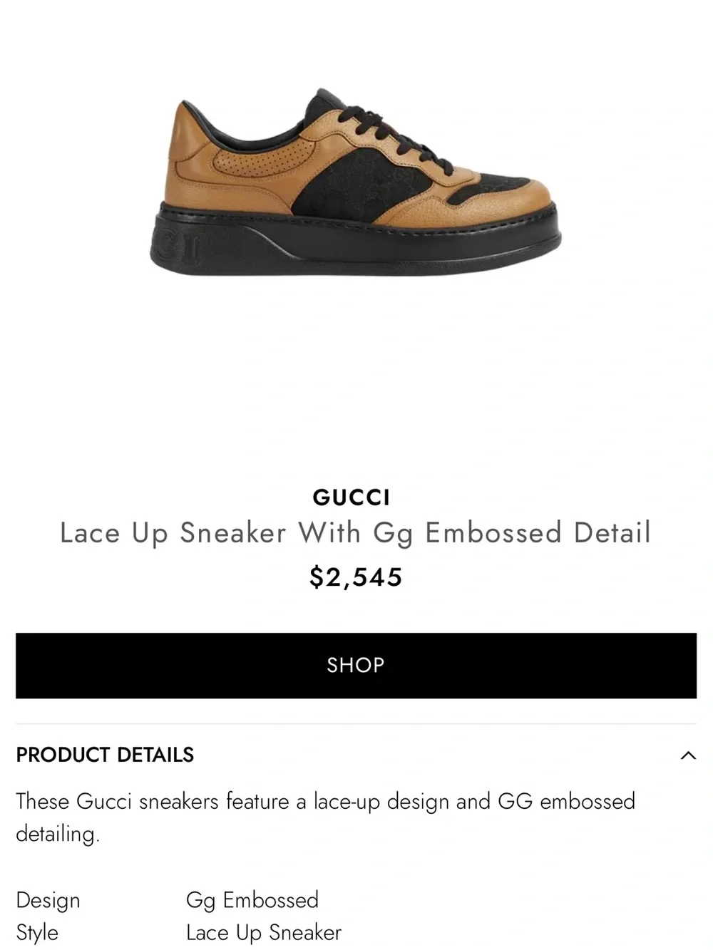 GUCCI- Size 11 Men's Rython $2545.00 retail calfskin with GG Full set EU 44 NIB